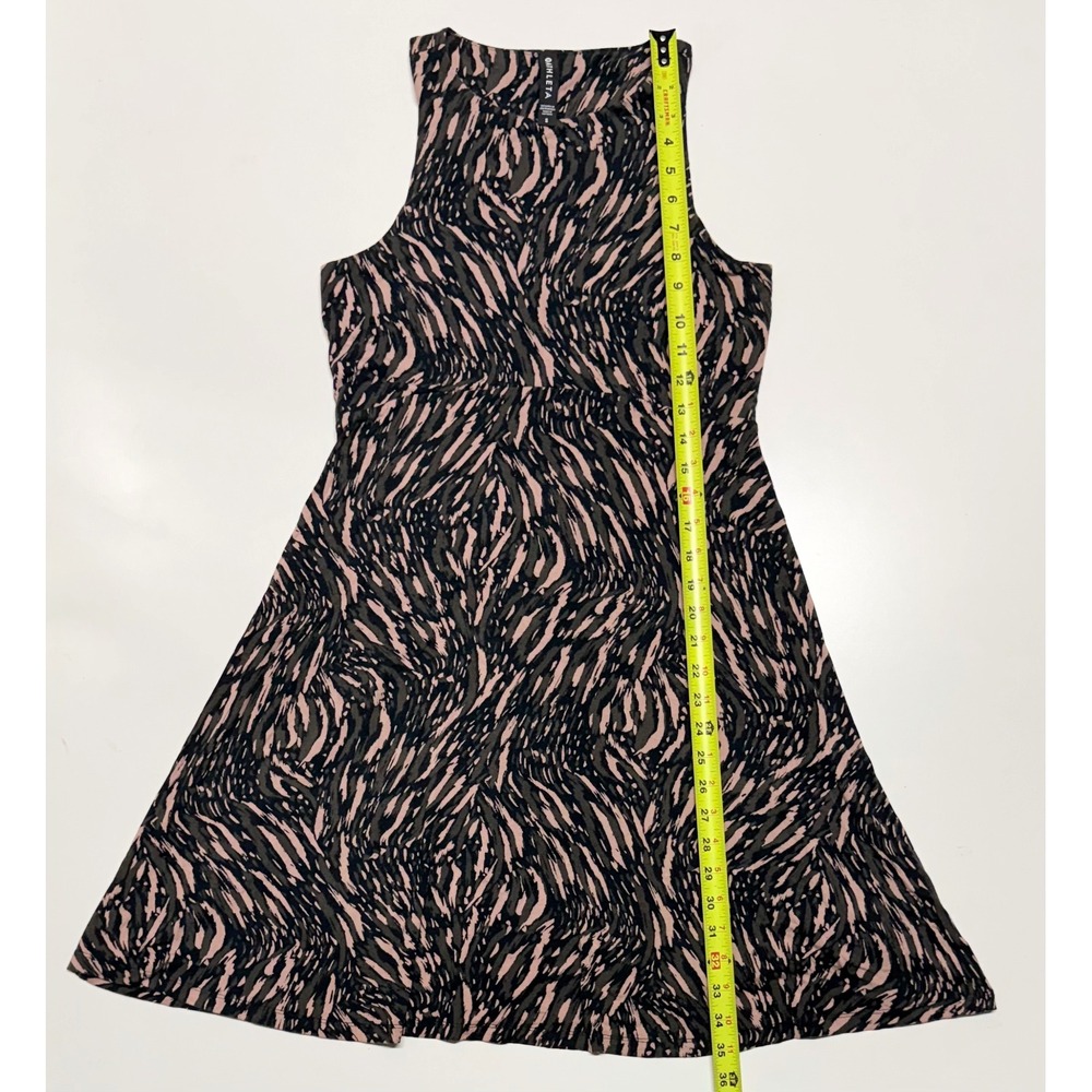 Athleta Pink Black Abstract Tiger Print Sleeveless High Neck A-Line Dress Small